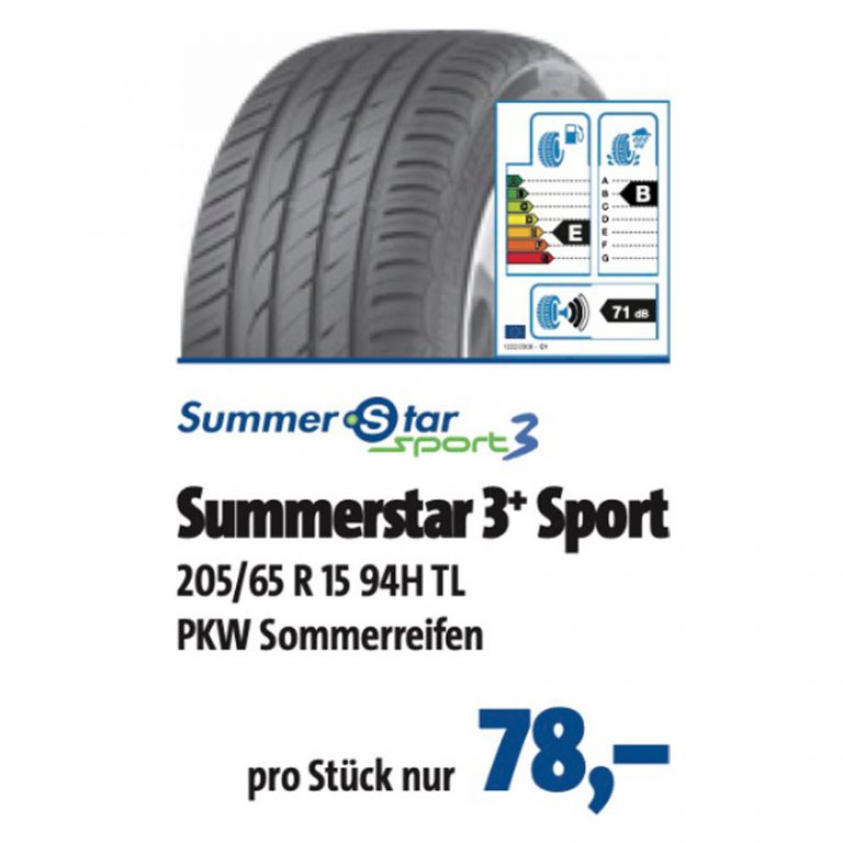 Unser SommerAngebot Summerstar 3+ Sport pointS Reifen